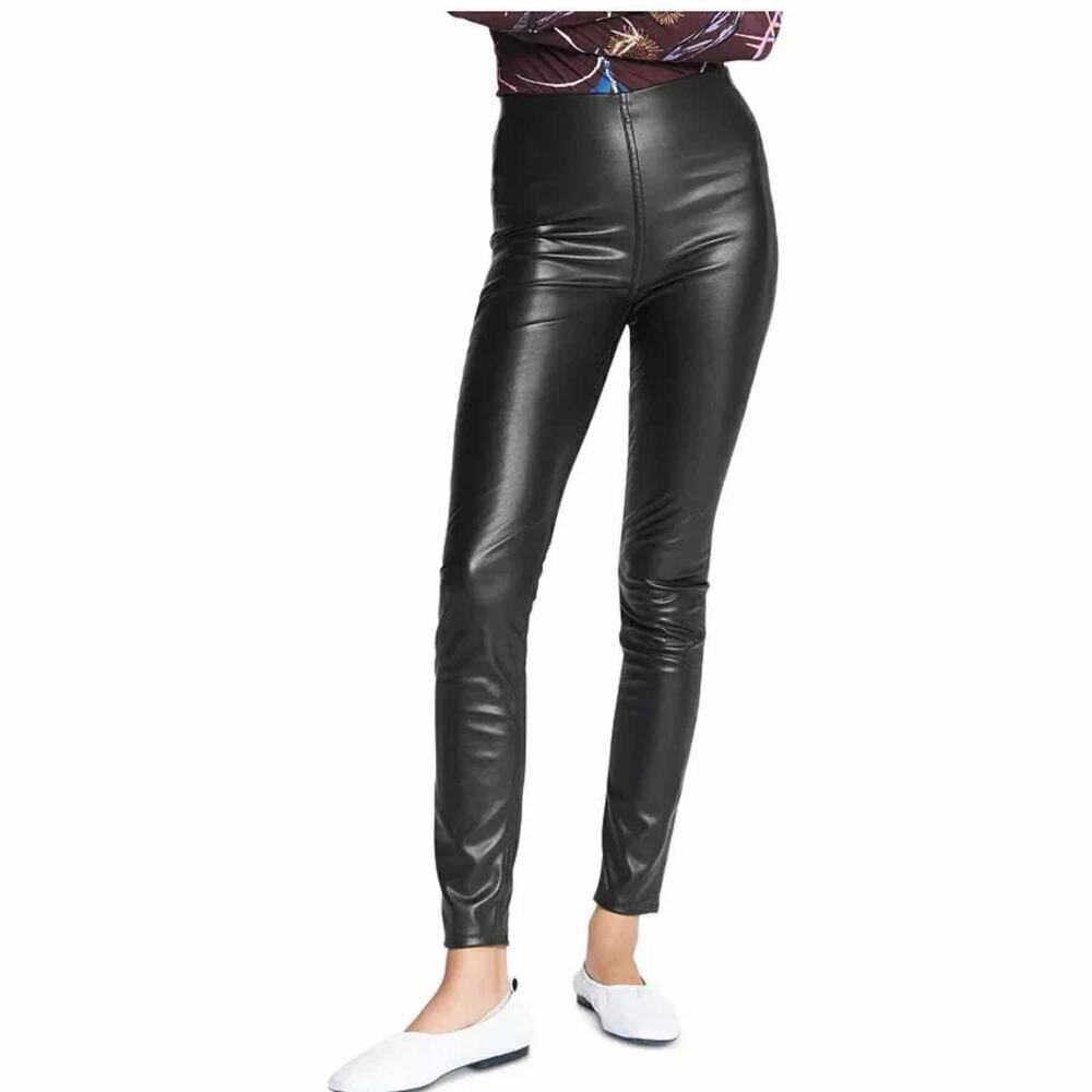 rag & bone Nina Faux Leather Pants Black Pull On Skinny Pants Size XS - Picture 11 of 14
